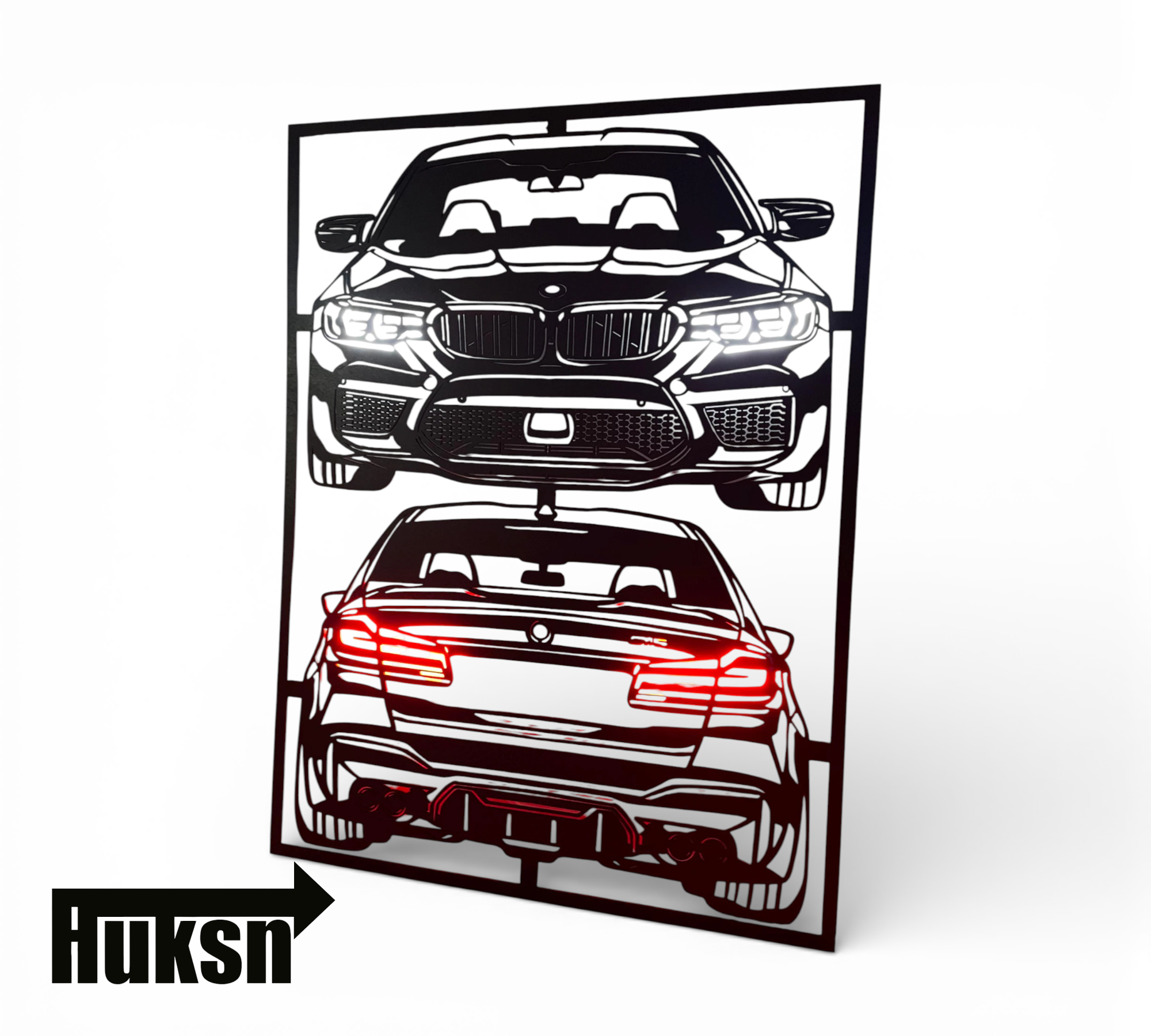 Custom BMW M5 F90 Wall Art with LED Backlighting