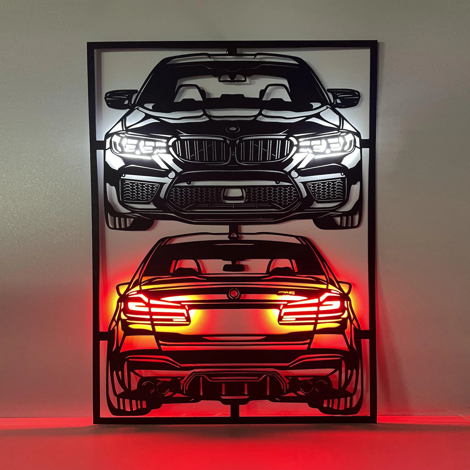 Custom BMW M5 F90 Wall Art with LED Backlighting