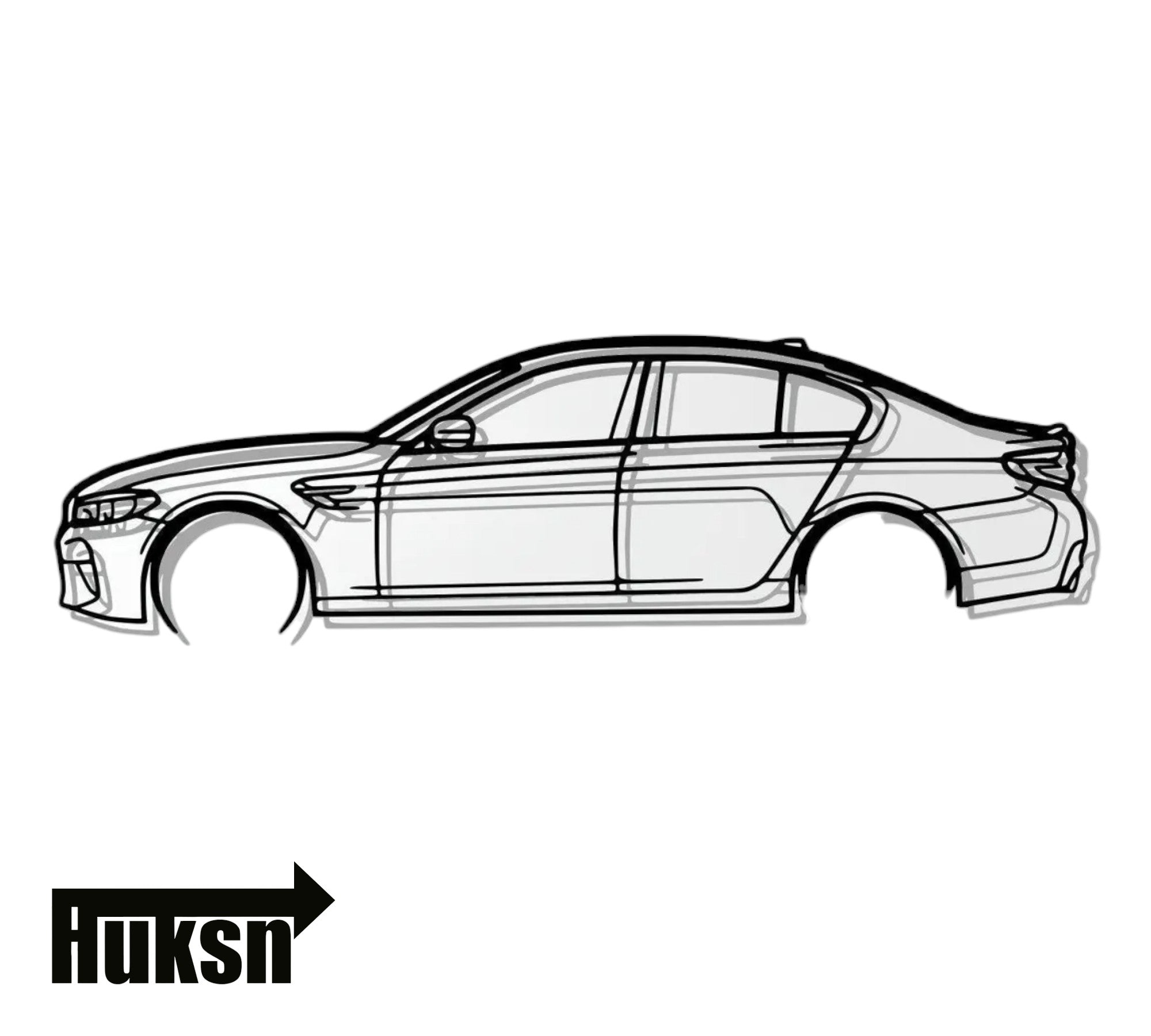 BMW M5 F90 Detailed Car Silhouette Wall Art