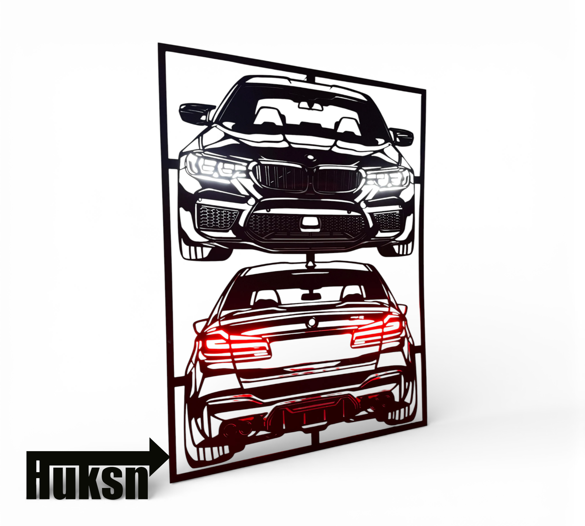 Custom BMW M5 F90 Wall Art with LED Backlighting
