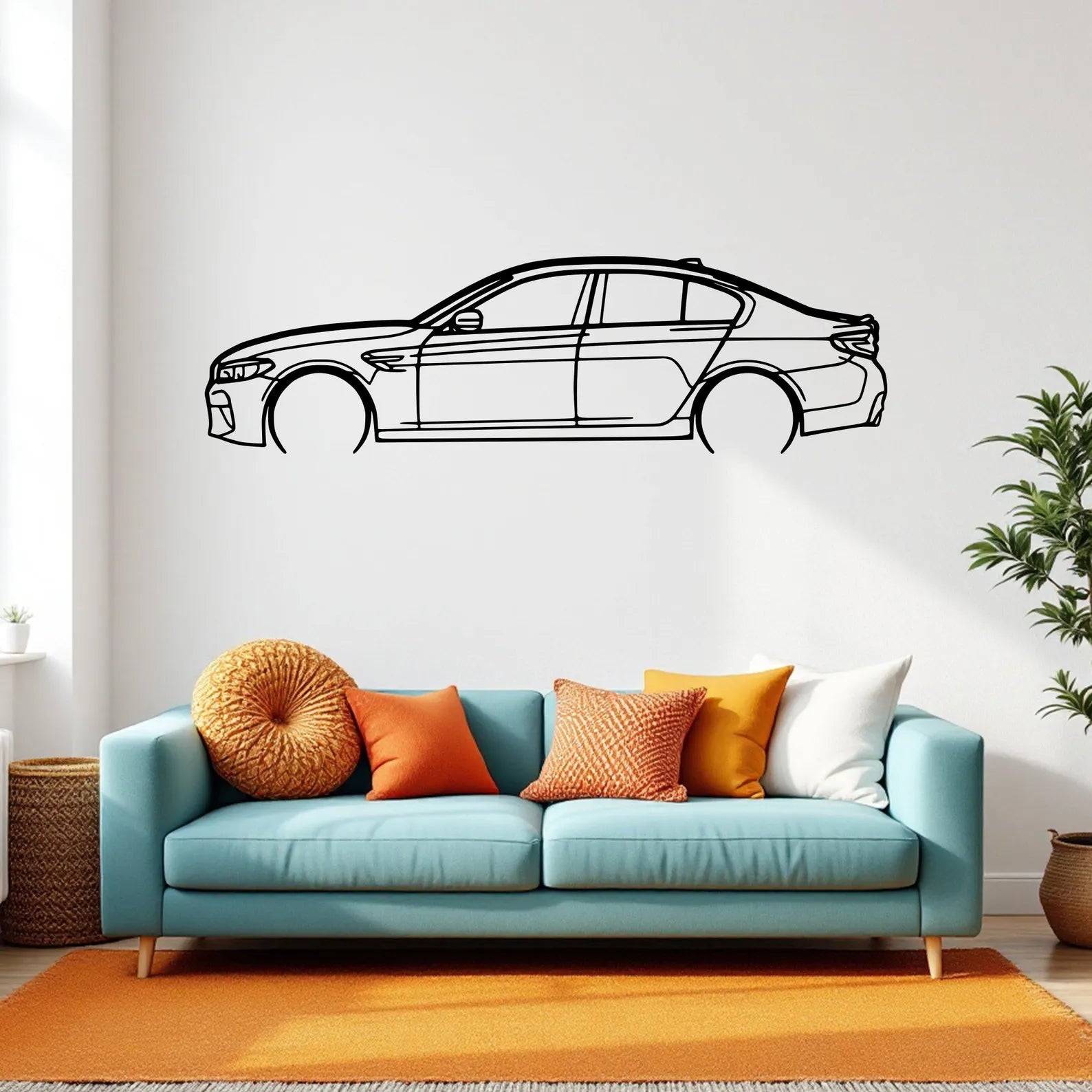 BMW M5 F90 Detailed Car Silhouette Wall Art